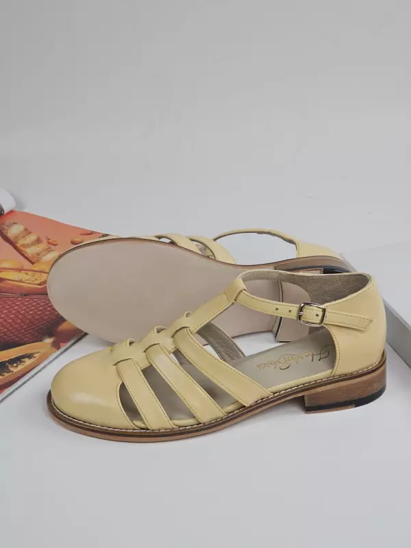 Sandals Lemon Yellow Leather 2 cm heel