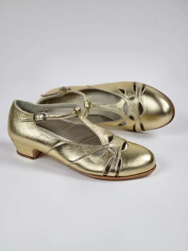 Gold Leather 3 cm heel