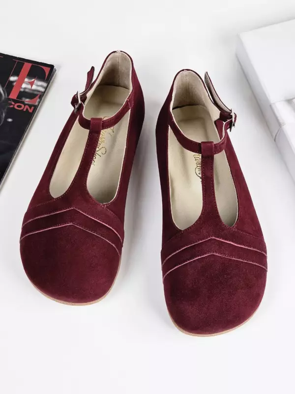 Barefoot Barbie Bordeaux Suede Zero Drop