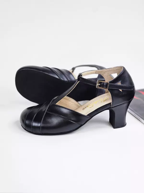 Barefoot Sugar Black Leather 6 cm heel