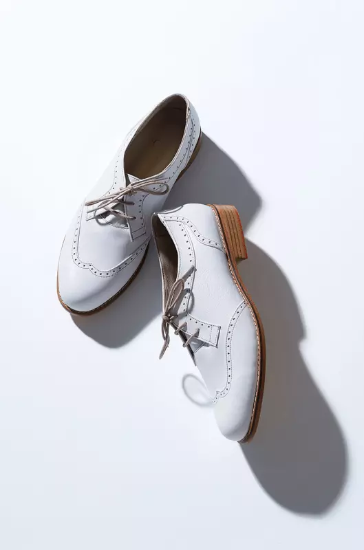 Men Oxfords White Leather 2 cm heel