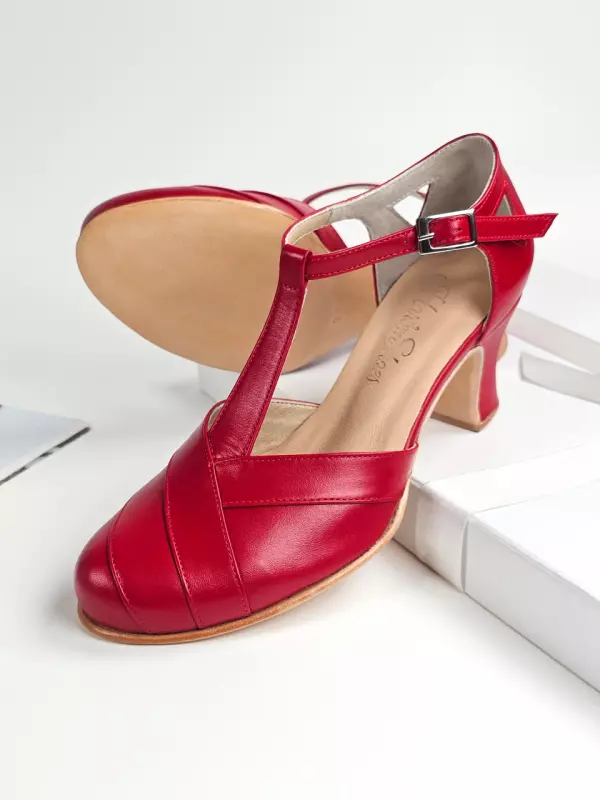 Red Leather 6 cm heel