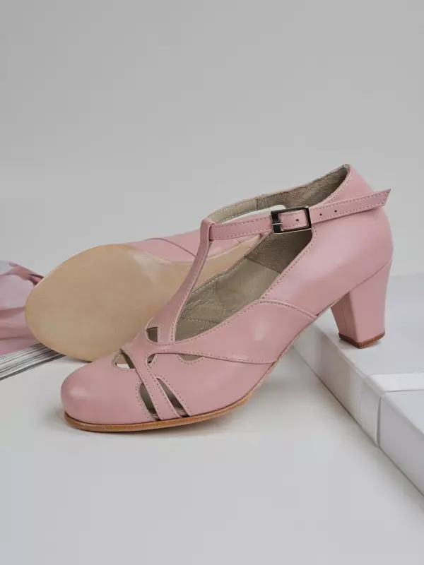 Pink Leather 6 cm balboa heel