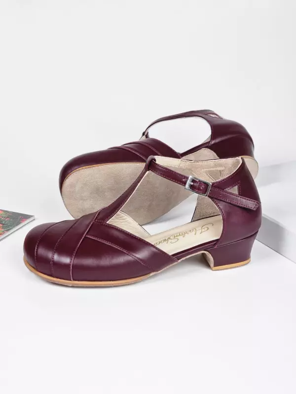 Bordeaux Leather 4 cm heel
