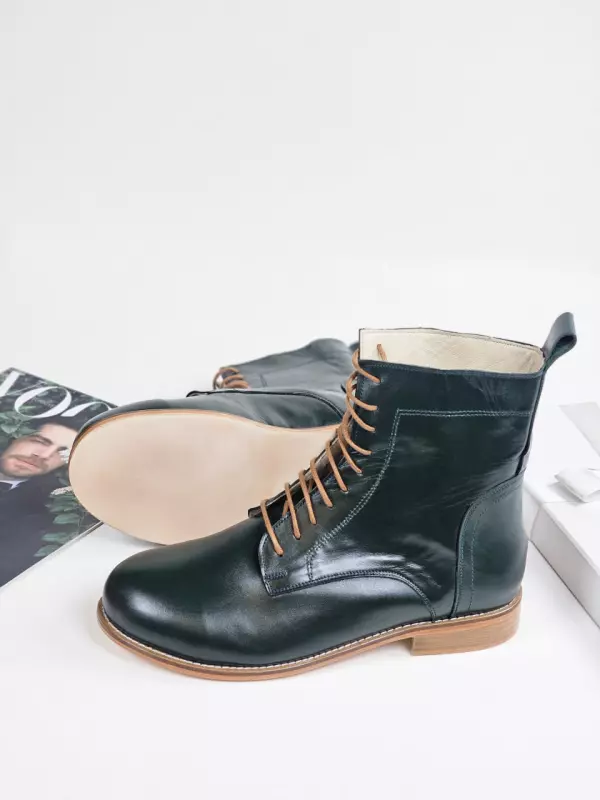 Harlem Boots Jungle Green Leather 2 cm heel
