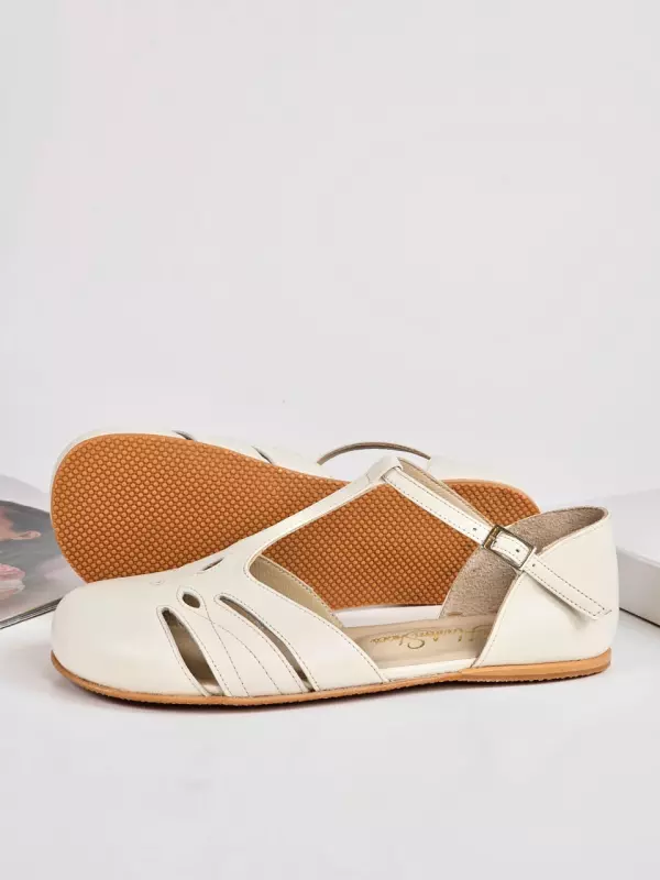 Barefoot Rosy Broken White Leather Zero Drop