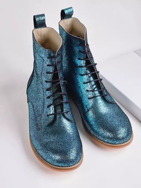 Harlem Boots Blue Stone Suede 2 cm heel