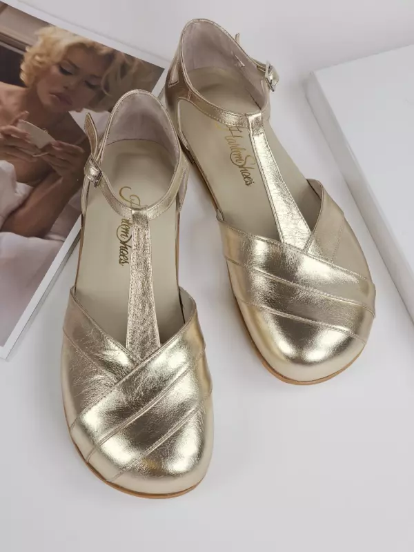 Barefoot Sugar Platinum Gold Leather Zero Drop
