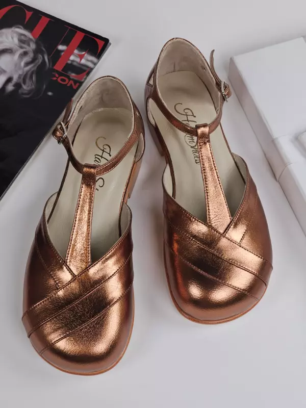 Bronze Leather 2 cm heel