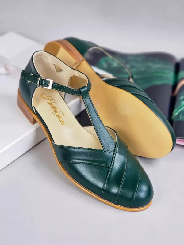 Jungle Green Leather 2 cm heel
