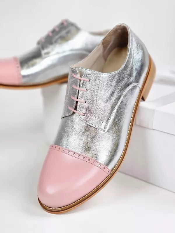 California Silver Leather & Nose Pink Leather 2 cm heel
