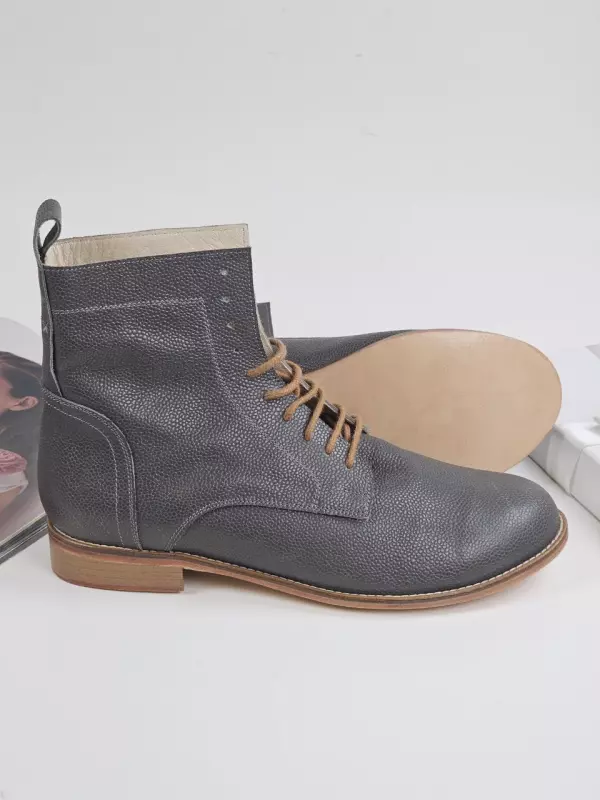 Harlem Boots Grey Floater Leather 2 cm heel