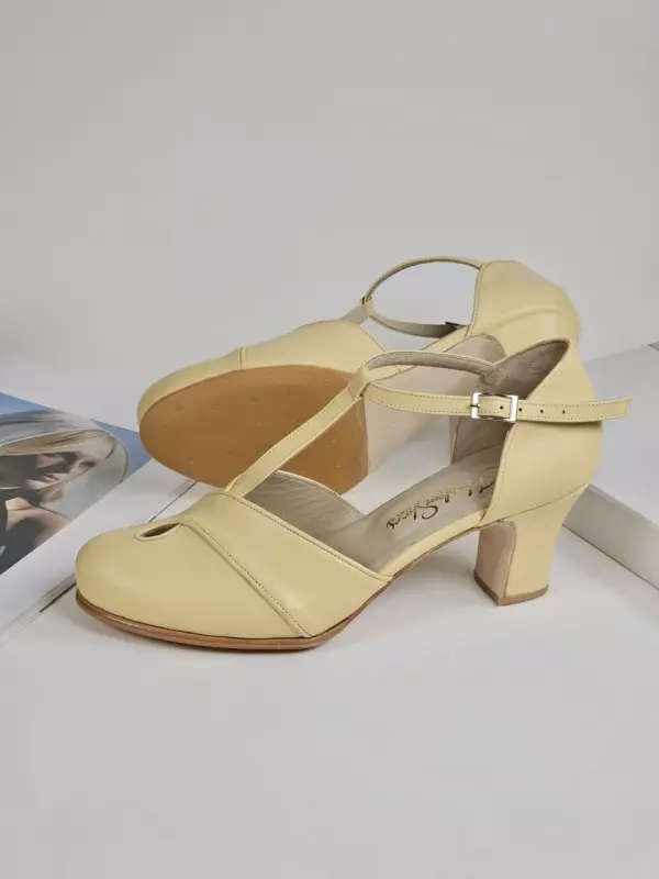 Muse Lemon Yellow Leather 6  cm heel