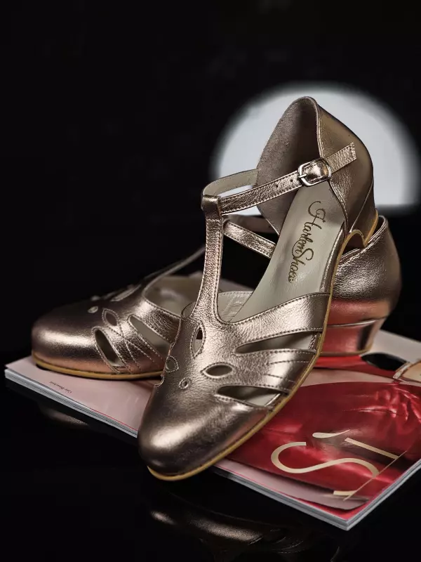 Rosy Rose Gold Leather 3 cm heel