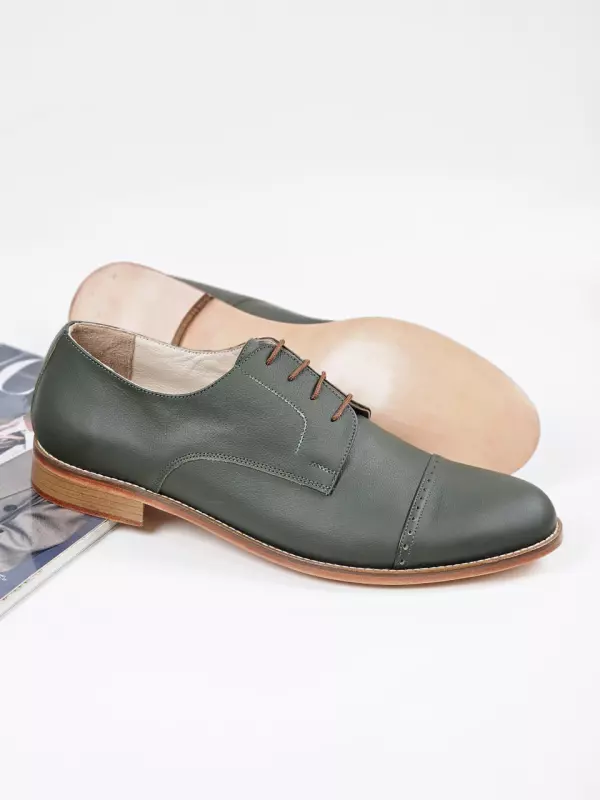 California Swamp Green Leather 2 cm heel