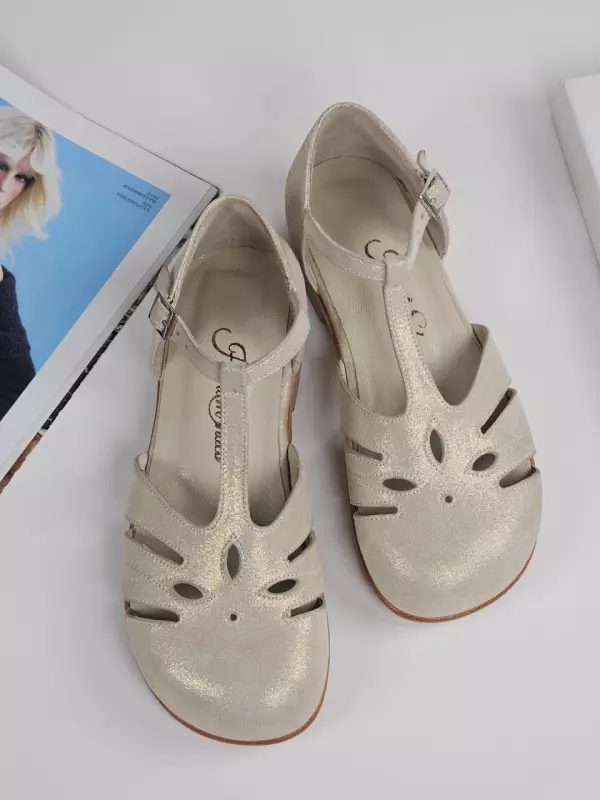 Barefoot Rosy Golden Suede 2 cm heel