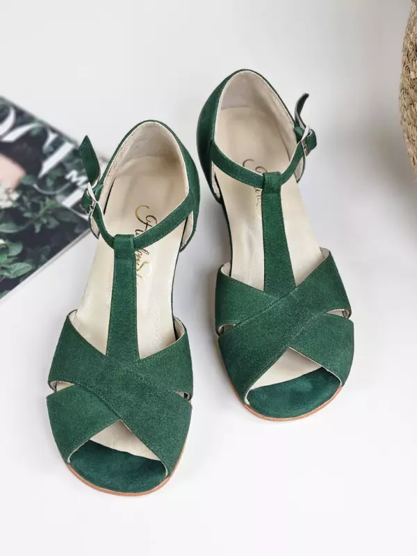 Barefoot Doris Emerald Suede 6 cm Balboa heels