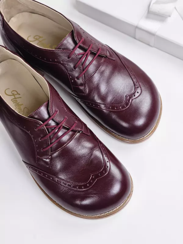 Barefoot Oxfords Bordeaux Leather 2 cm heel