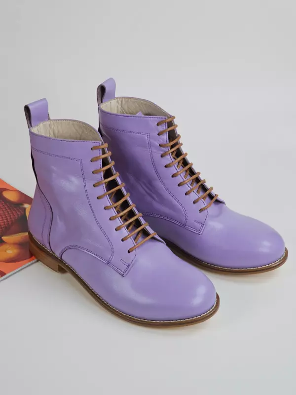 Harlem Boots Lilac Leather 2 cm heel