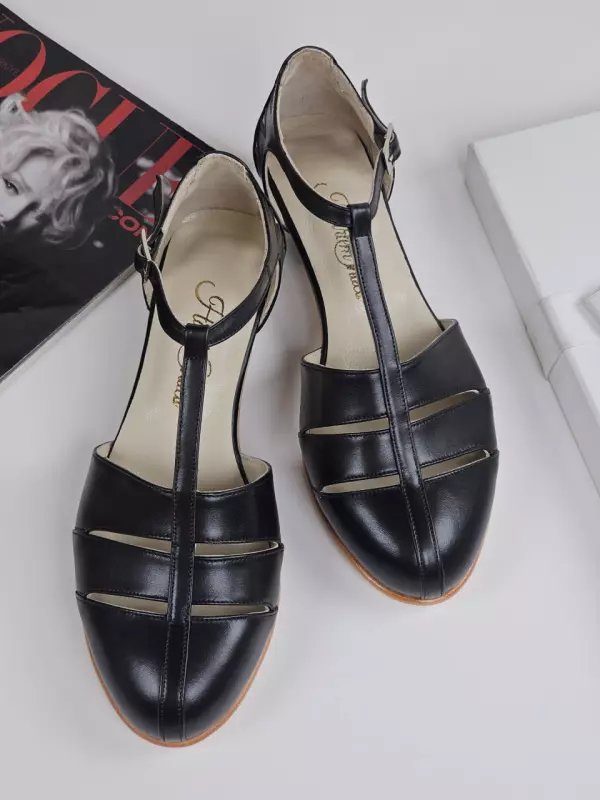 Harmony Black Leather 4 cm  heel