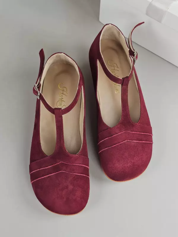 Barefoot Barbie Bordeaux Suede 4 cm heel