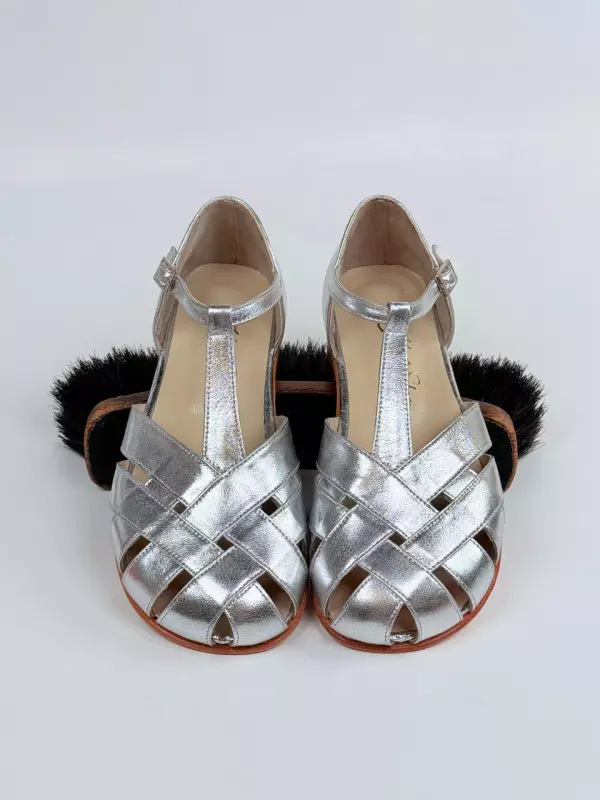Silver Leather 1.5 heel
