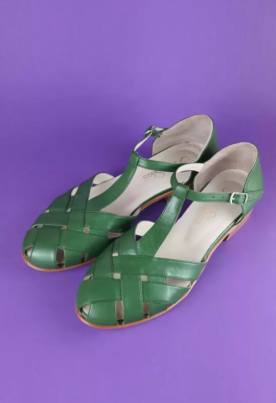Summer Avocado Green Leather 1.5 cm heel