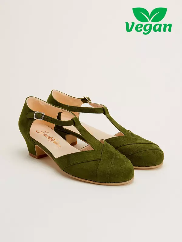Sugar Vegan Green Textile 4 cm heel