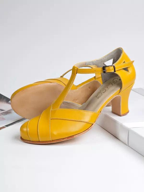 Yellow Leather 6 cm heel