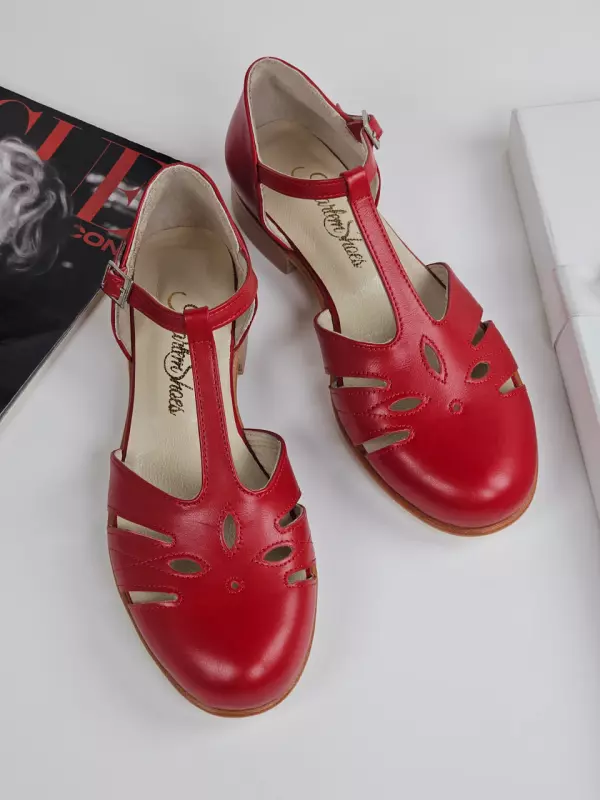 Rosy Red Leather 2 cm heel