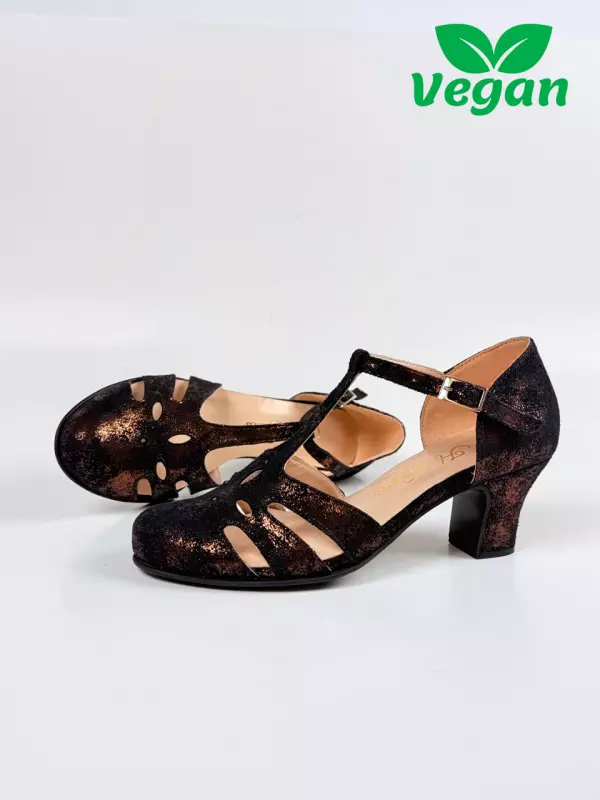 Rosy Vegan Antique Bronze Suede 6 cm heel