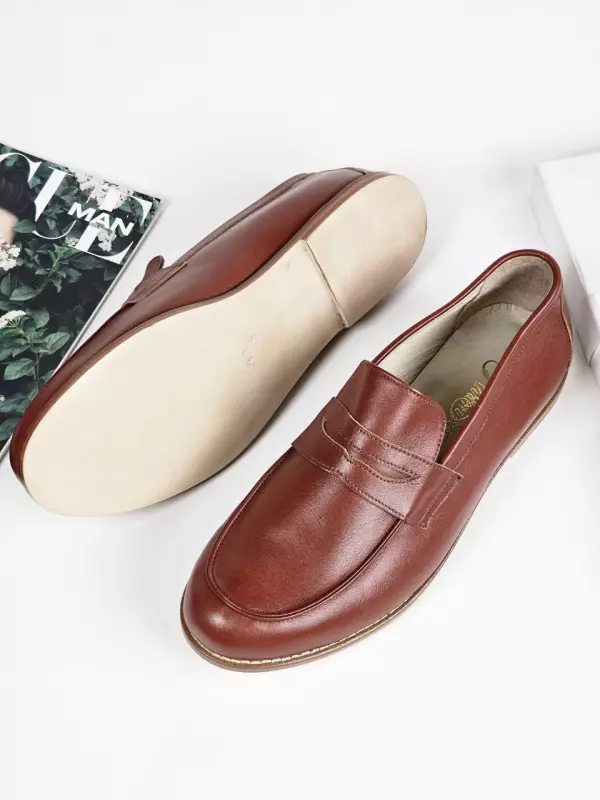 Loafers Brown Leather 0.5 cm heel