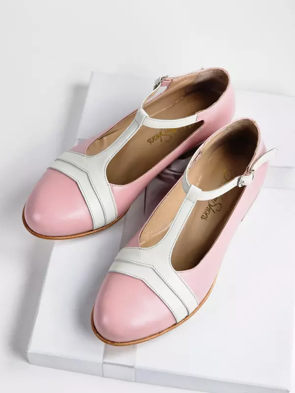 Barbie Pink & Broken White Leather 2 cm heel