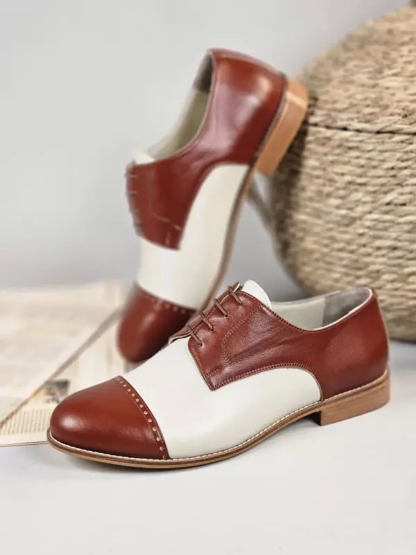 California Brown & Beige Leather 2 cm heel