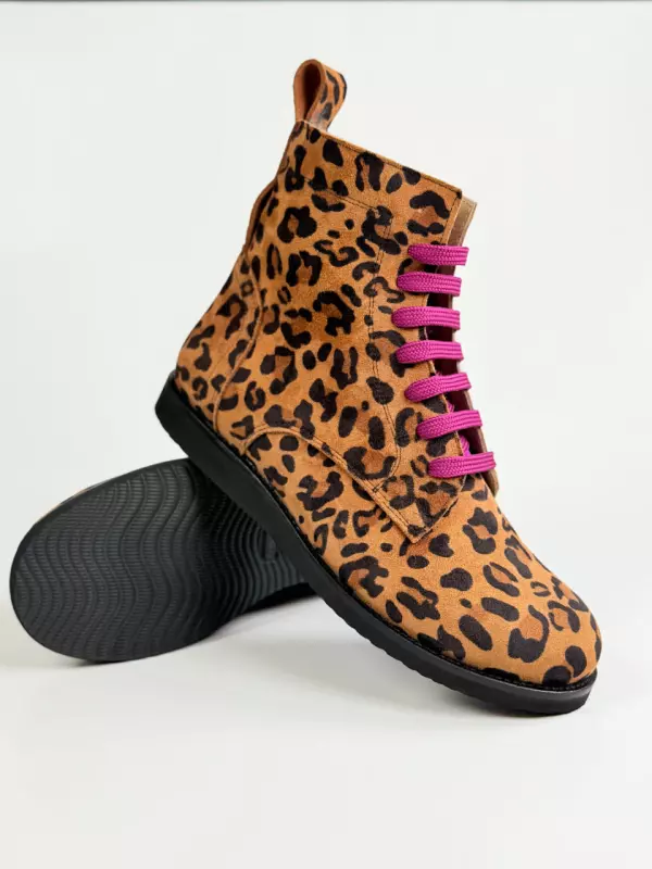 Harlem Boots Leopard Suede & Purple Tongue | HS × LaTasha Barnes Edition