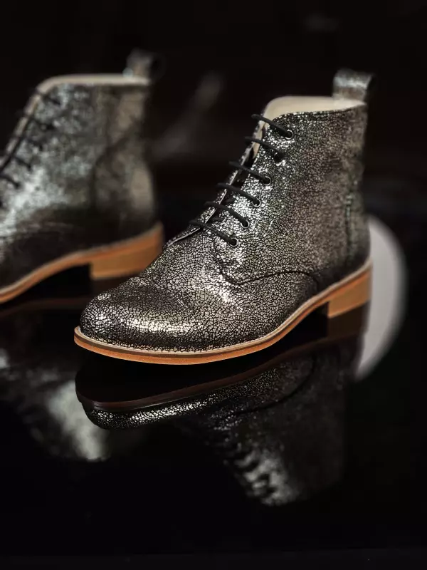 Derby Boots Grey Stone Suede 2 cm heel