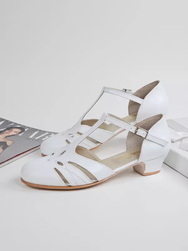 White Leather 3 cm heel