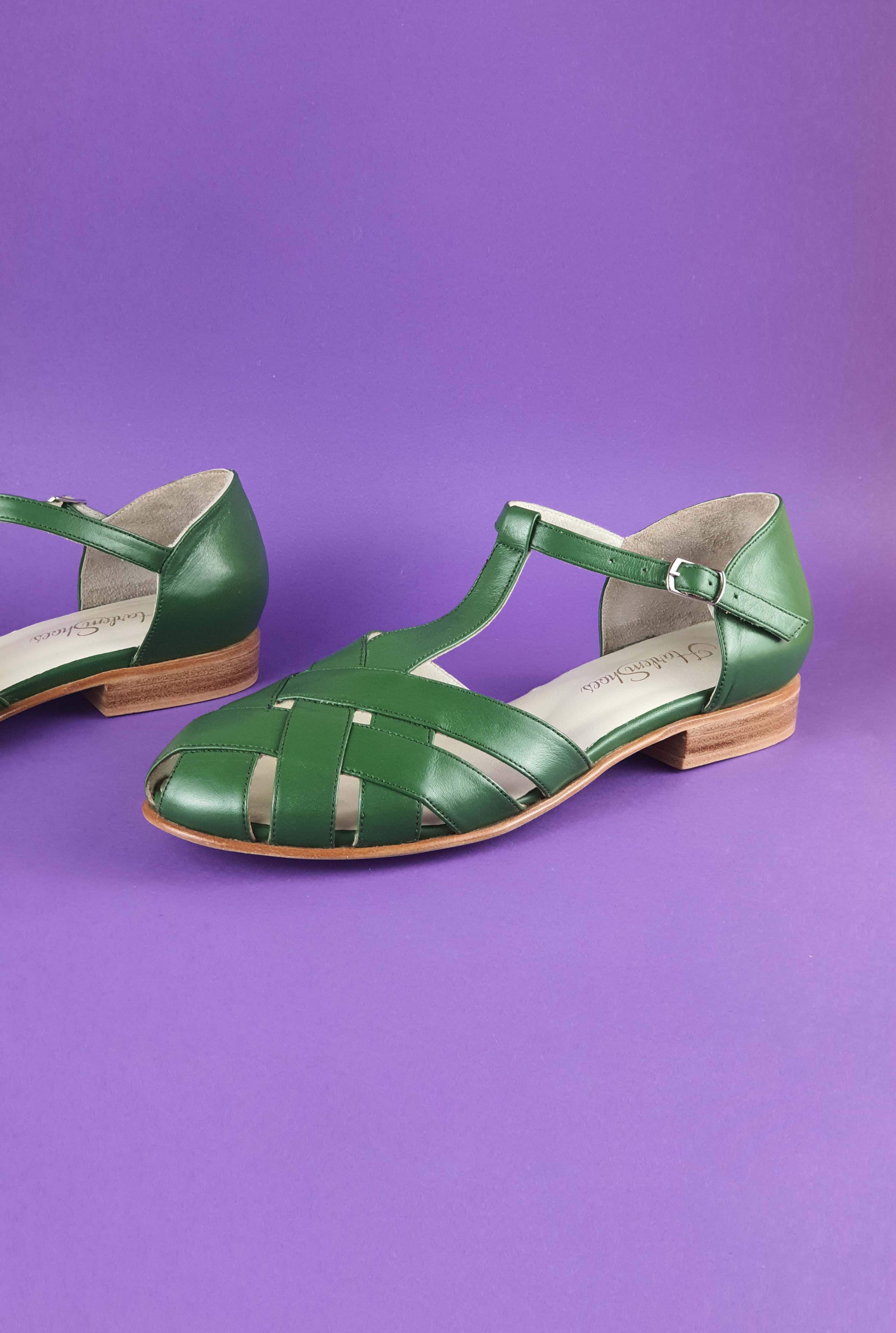 Summer Avocado Green Leather 1.5 cm heel