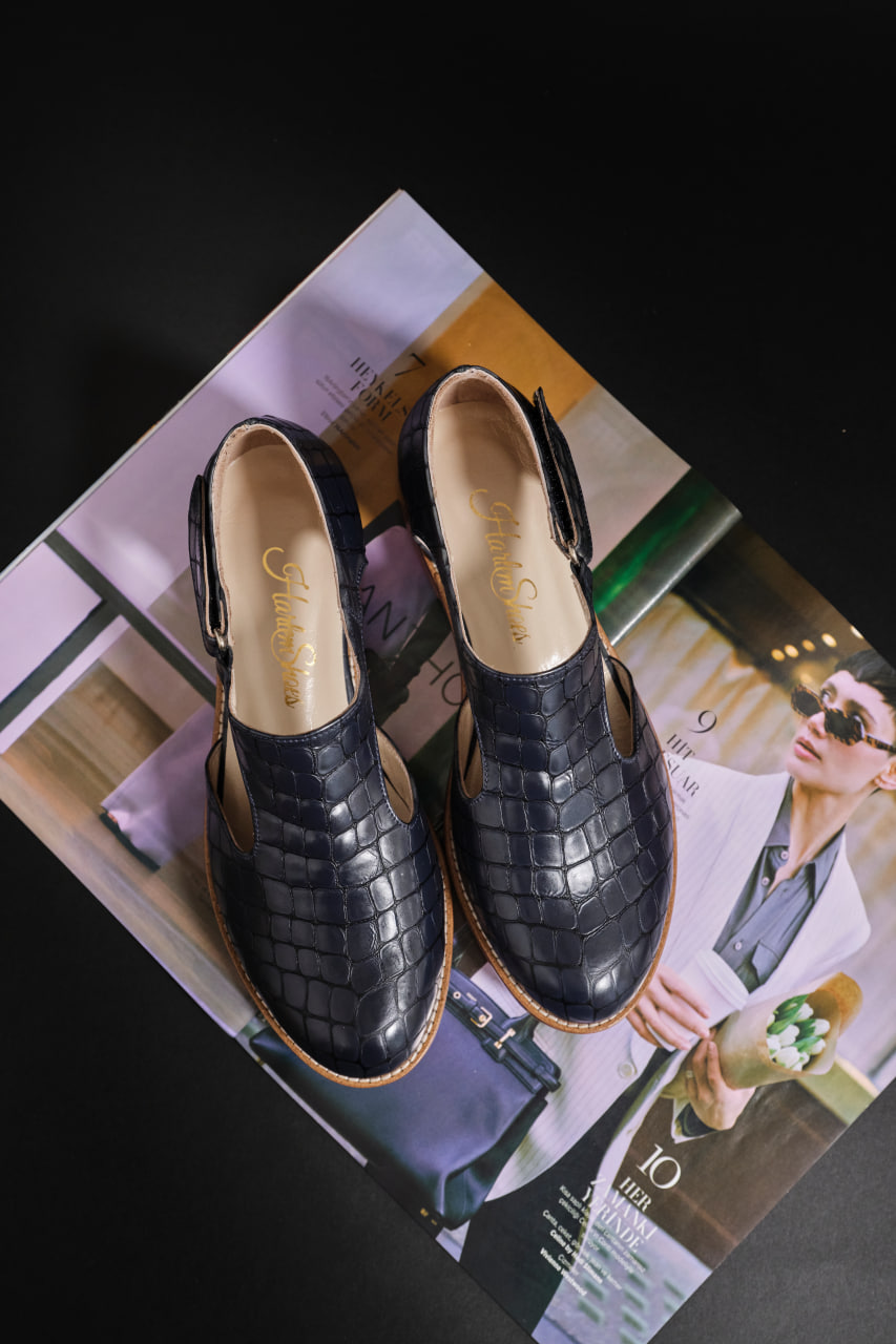Milan Blue Python Leather 2 cm heel