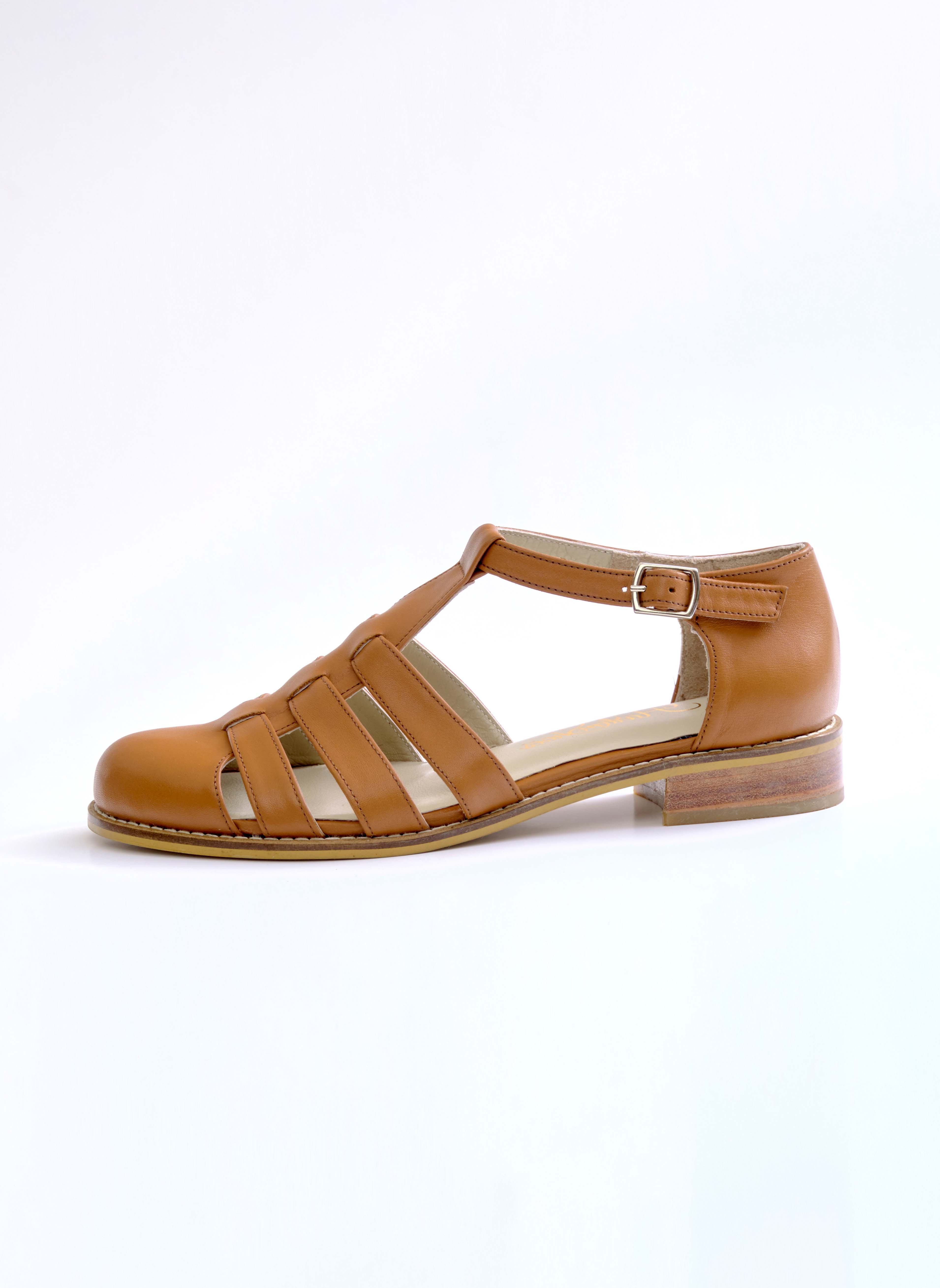 Sandals Light Brown Leather 2 cm heel