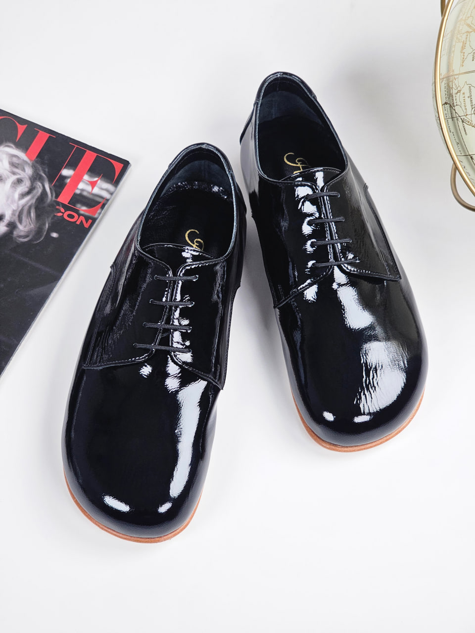 Barefoot Frankie Black Polished Leather Zero Drop