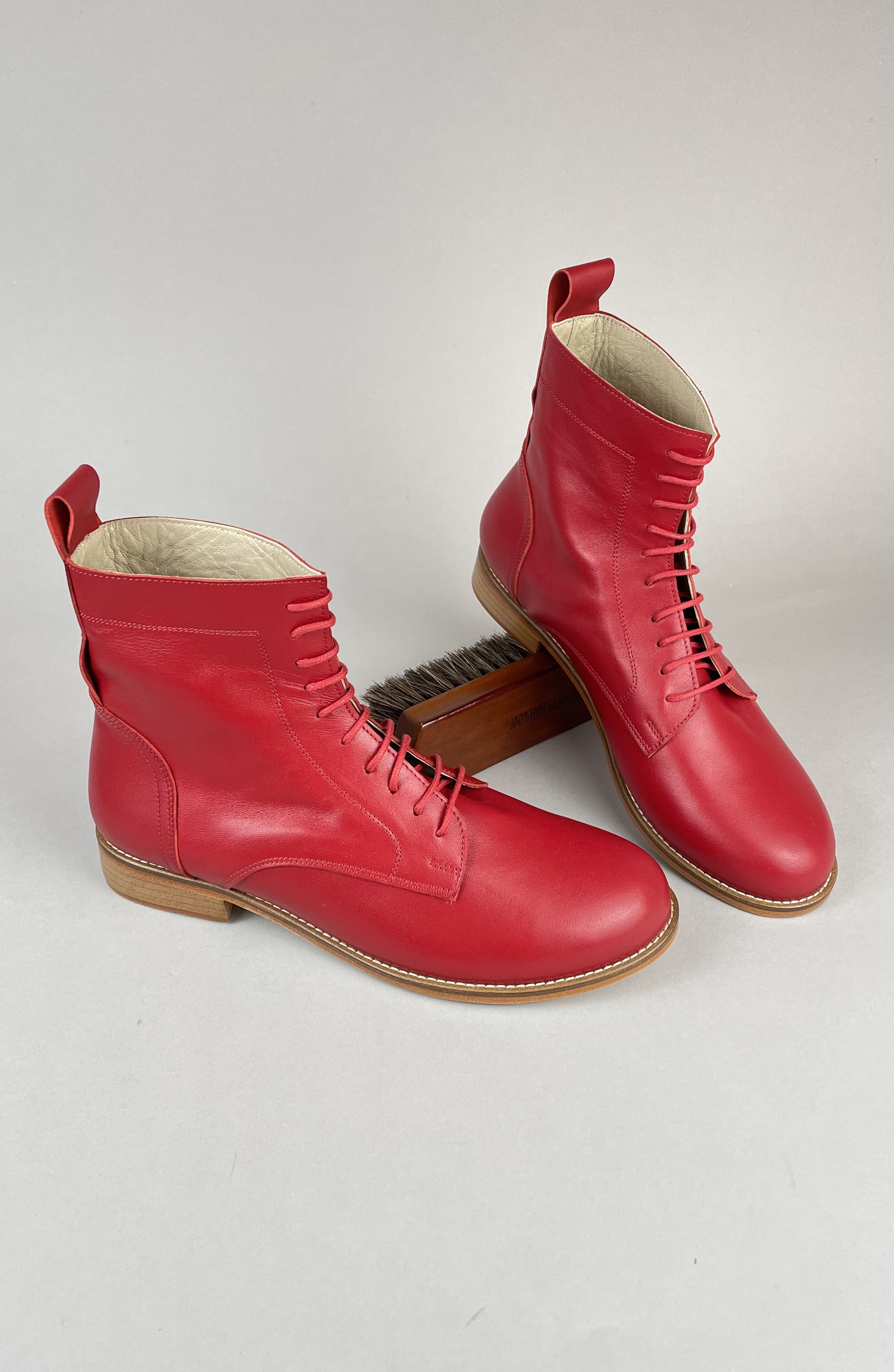 Harlem Boots Red Leather 2 cm heel