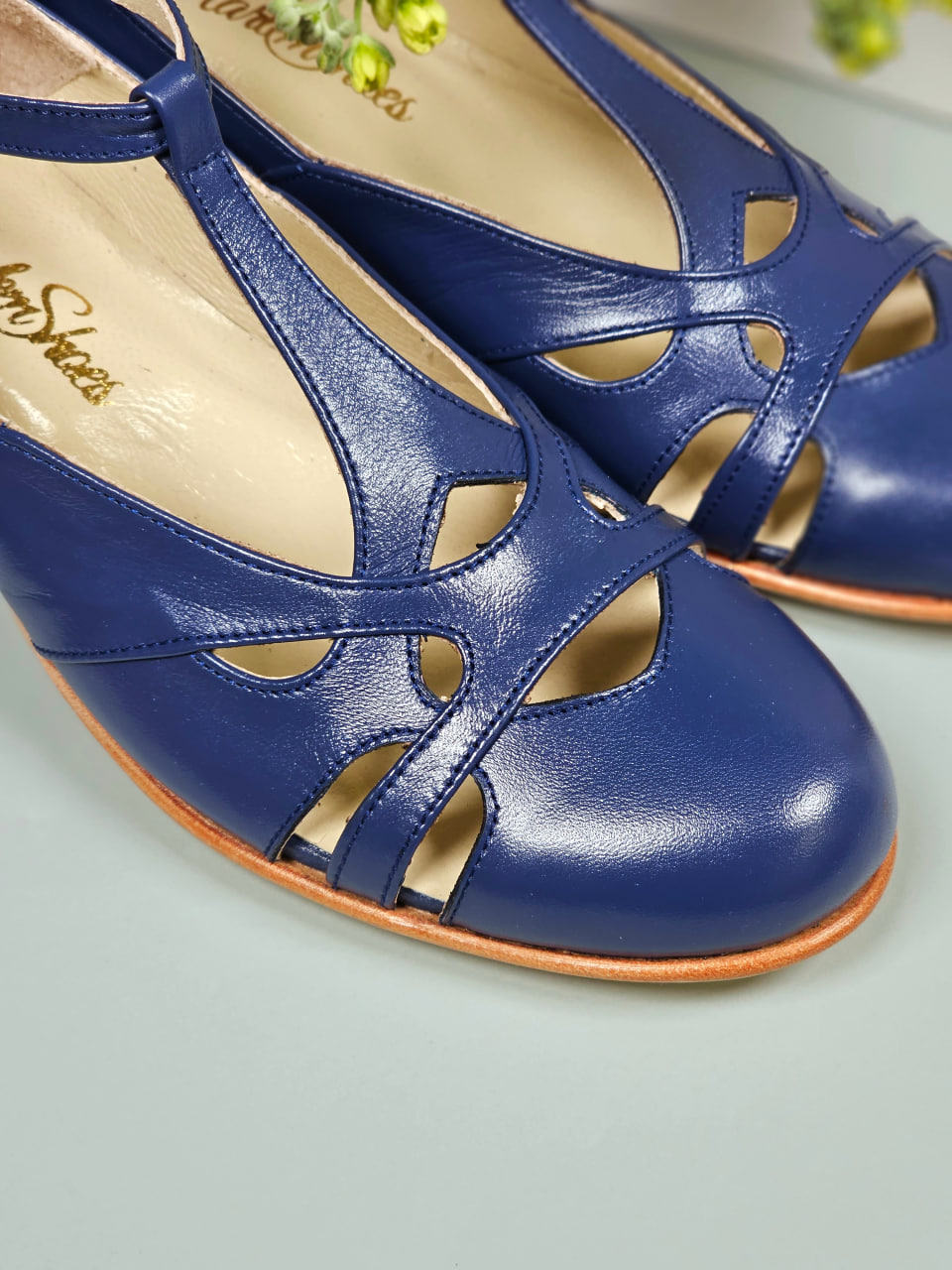 Spring Blue Leather 4 cm heel