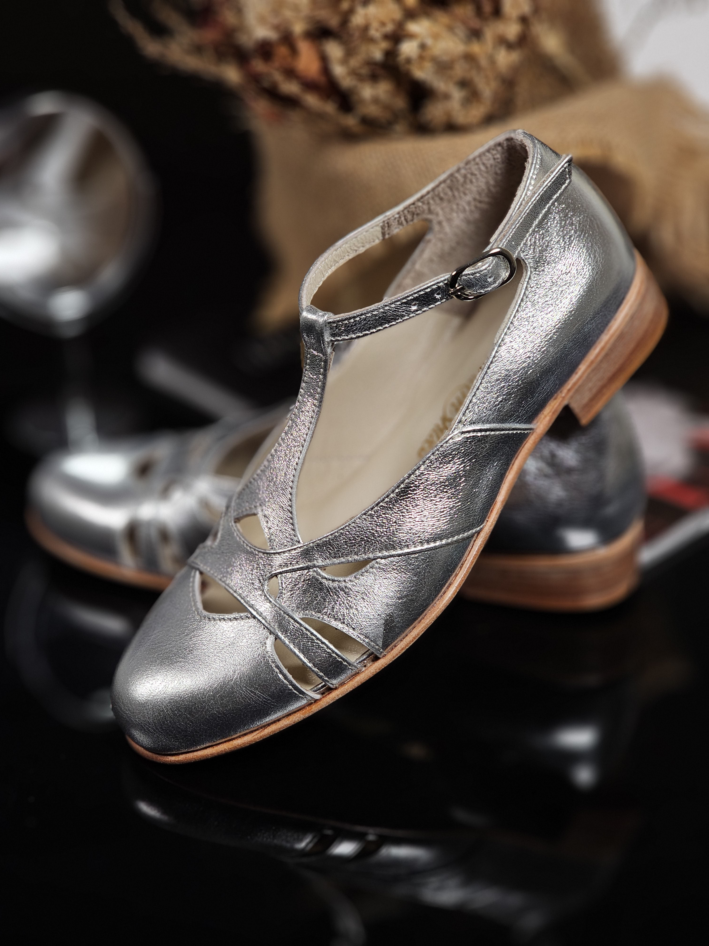 Spring Silver Leather 2cm heel