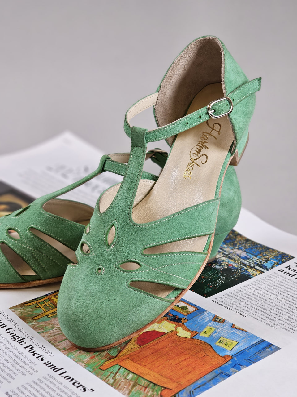 Rosy Mint Green Suede 3 cm heel
