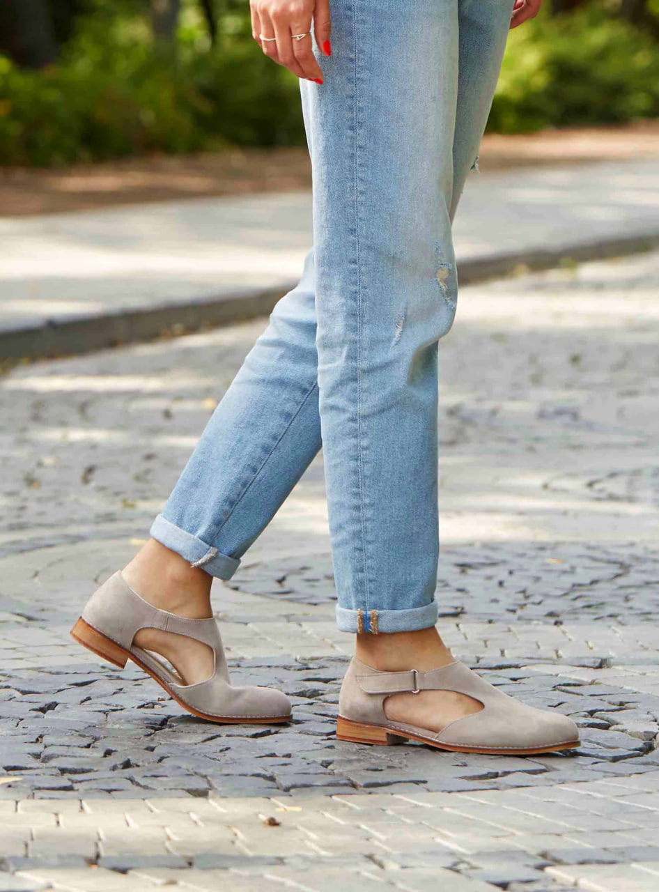 Milan Soft Grey Suede 2 cm heel