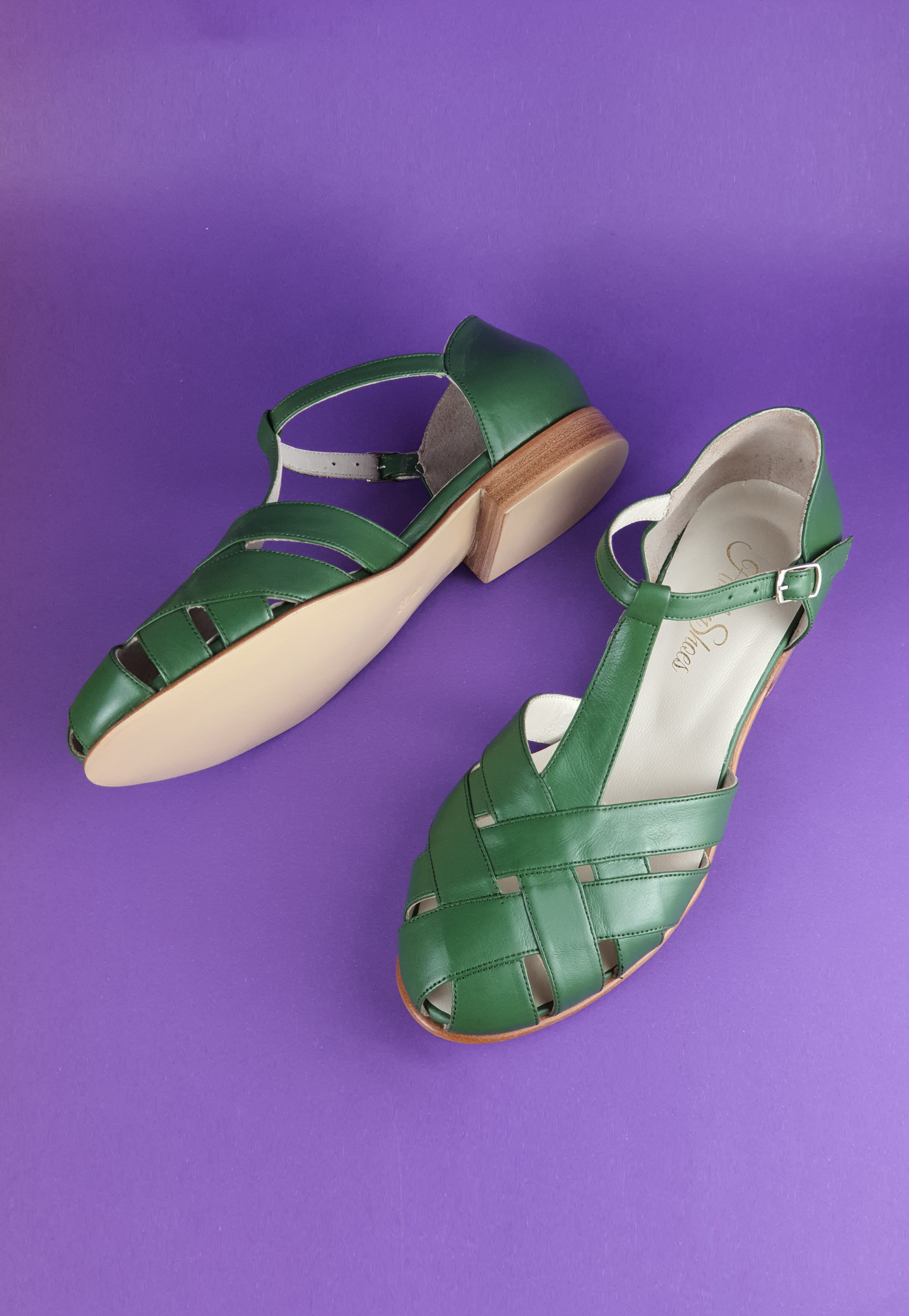 Summer Avocado Green Leather 1.5 cm heel