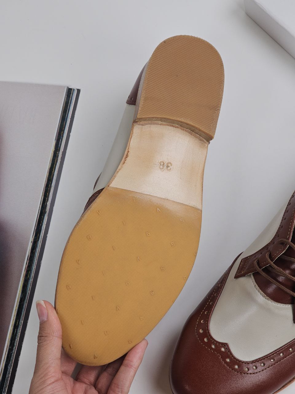 Oxfords Brown & Beige Leather 2 cm heel