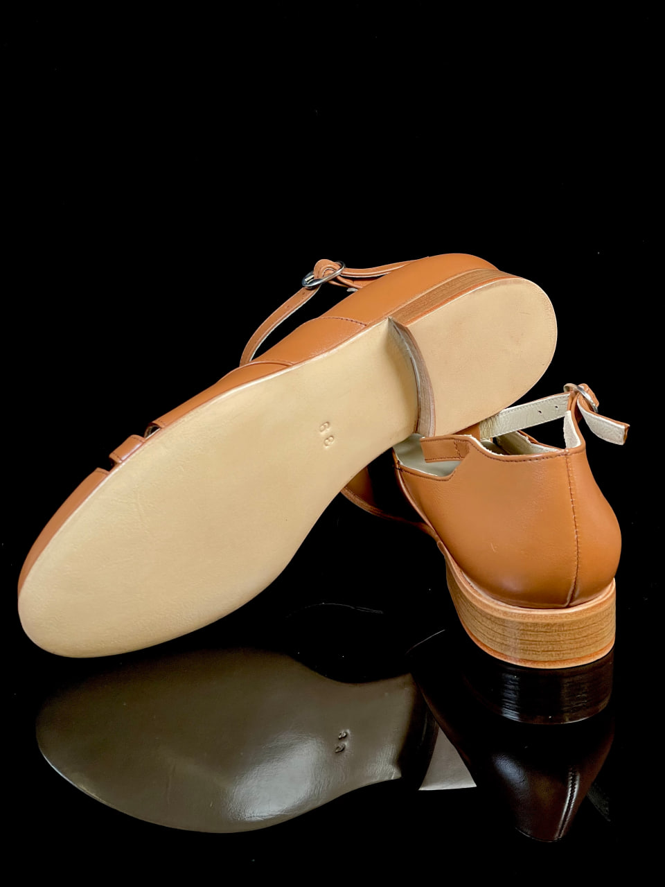 Spring Light Brown Leather 2 cm heel