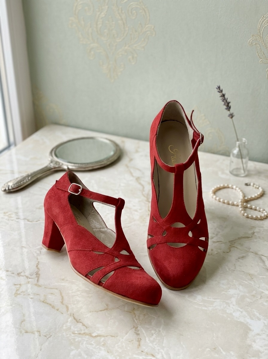Spring Red Suede 6 cm Balboa heel